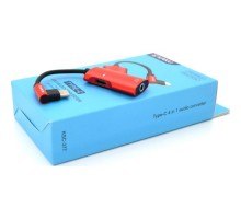 Перехідник USB-C 4-in-1 Audio Adapter USB-C + 3.5mm red iKAKU (KSC-377-TC-R)