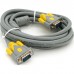 Кабель мультимедійний VGA M to VGA M 3.0m 1080P grey-yellow Merlion (YT-VGA(M)/(M)3+6GR-3m)