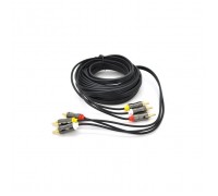 Кабель мультимедійний 3xRCA M to 3xRCA M 5.0m black VEGGIEG (YT-AV304)