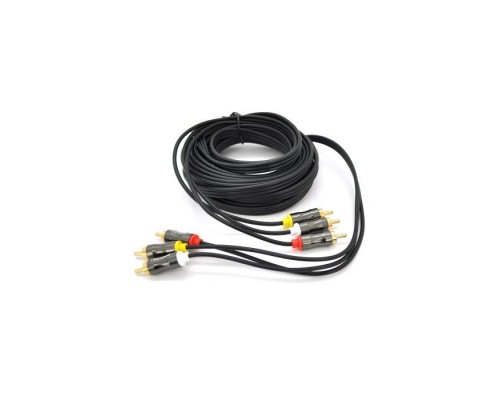 Кабель мультимедійний 3xRCA M to 3xRCA M 5.0m black VEGGIEG (YT-AV304)