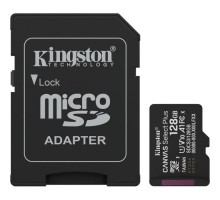 Карта пам'яті Kingston 128GB (з SD адаптером) Class 10 UHS-I U1 V10 A1 (SDCS3/128GB)