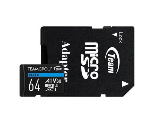 Карта пам'яті Team 64GB microSDXC class 10 UHS-I U3 V30 A1 Elite (TEAUSDX64GIV30A103)