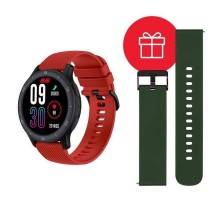 Смарт-годинник 2E Motion GT2 47mm Black-red + ремінець зелений (2E-CWW21BKRD-WS)