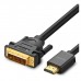 Кабель мультимедійний HDMI M to DVI M 2.0m HD106 black Ugreen (10135)
