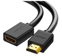 Кабель мультимедійний HDMI M to HDMI F 1.0m HD107 black Ugreen (10141)
