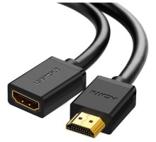 Кабель мультимедійний HDMI M to HDMI F 1.0m HD107 black Ugreen (10141)