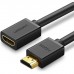 Кабель мультимедійний HDMI M to HDMI F 1.0m HD107 black Ugreen (10141)