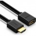 Кабель мультимедійний HDMI M to HDMI F 1.0m HD107 black Ugreen (10141)
