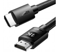 Кабель мультимедійний HDMI M to HDMI M 10.0m 4K30Hz braided HD119 black Ugreen (40104)