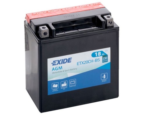 Акумулятор автомобільний EXIDE Акумулятор Мото EXIDE 18Ah Ев (-/+) (230EN) (д150*ш90*в160) ETX20CH-BS (ETX20CH-BS)