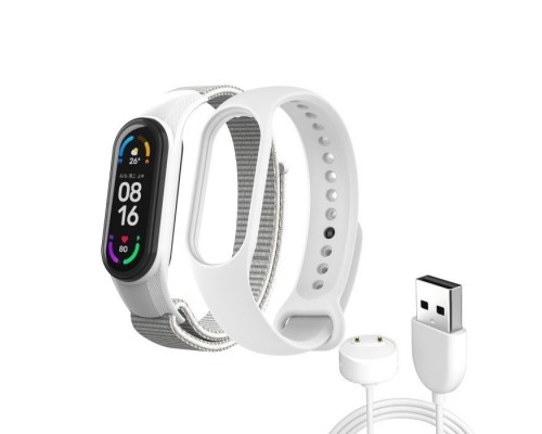Ремінець до фітнес браслета Armorstandart комплект 3шт Xiaomi Mi Band 7/6/5 New Style White (ARM77041)