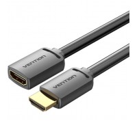 Кабель мультимедійний HDMI M to HDMI F 1.0m V2.0 4K60Hz PVC black Vention (AHCBF)
