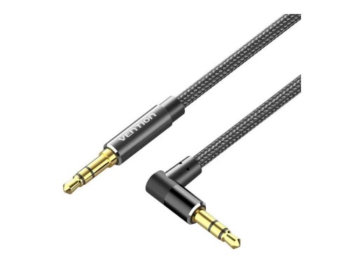Кабель мультимедійний 3.5mm M to 3.5mm M 1.0m 90° corner black Vention (BAZBF)