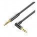 Кабель мультимедійний 3.5mm M to 3.5mm M 1.0m 90° corner black Vention (BAZBF)