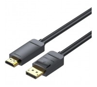 Кабель мультимедійний DisplayPort M to HDMI M 1.5m 4K30Hz black Vention (HAGBG)