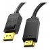 Кабель мультимедійний DisplayPort M to HDMI M 1.5m 4K30Hz black Vention (HAGBG)