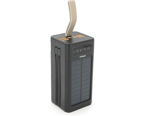 Батарея універсальна Linkage 50000mAh, Solar, 22.5W, cables Туре-С+Lighting, Black (LKP-47)