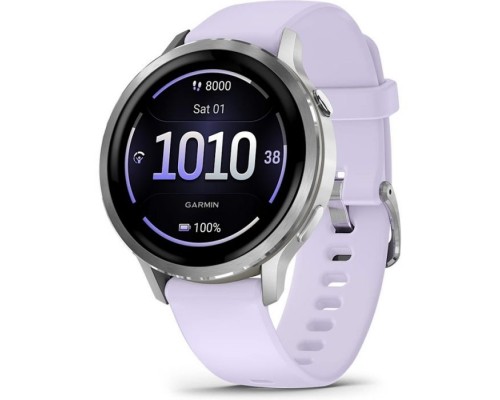 Смарт-годинник Garmin Venu 4 (41mm), Gray w/ Silver + Periwinkle, GPS смарт-годинник (010-03013-01)