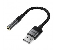 Перехідник USB AM to 3.5mm F 0.15m black Acefast (6974316285298)