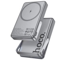 Батарея універсальна HOCO 10000mAh Sunlight PD/20W Magnetic with stand Metal Grey (Q36A / 714987)