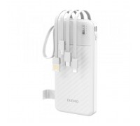 Батарея універсальна Dudao 10000mAh K11 10W, USB-A, USB-C, microUSB, with USB-A/USB-C/Lightning/MicroUSB cables White (6977196681860)