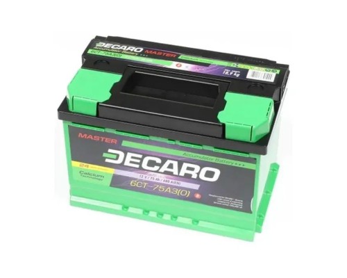 Акумулятор автомобільний DECARO 75Ah-12v MASTER R, EN680 (6СТ-75 А3 (0) M)