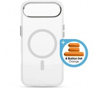 Чохол до мобільного телефона Armorstandart Unit MagCase Apple iPhone 17 Air Clear Silver + Orange Button Set (ARM90583)