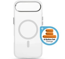 Чохол до мобільного телефона Armorstandart Unit MagCase Apple iPhone 17 Air Clear Silver + Orange Button Set (ARM90583)