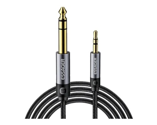 Кабель мультимедійний 3.5mm M to 6.5mm M 1.2m Essager (EYPMM-XL0G-P)