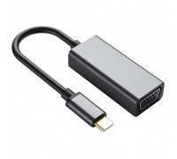 Перехідник USB-C to VGA F USB 3.0 Full HD 1080p 60Hz dark gray Dynamode (DM-AD-USB-C-VGA)