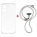 Чохол до мобільного телефона Dengos Case + Cross-body Strap Motorola G06/G06 Power Clear+Grey (DG-KM-CCRB-29)