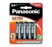 Батарейка AA (R6) Extra Heavy Duty вугільно-цинкова 4pcs Blister Panasonic (R6NPT/4B)