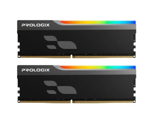 Модуль пам'яті для комп'ютера DDR5 32GB (2x16GB) 6000 MHz Onyx Black RGB Prologix (PRO32GB6000YBR5K)