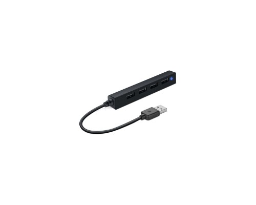 Концентратор Speedlink SNAPPY SLIM USB Hub, 4-Port, USB 2.0, Passive, Black (SL-140000-BK)