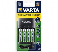 Зарядний пристрій для акумуляторів Varta Value USB Quattro Charger + 4шт. AA 2100 mAh (57652101451)
