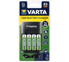 Зарядний пристрій для акумуляторів Varta Value USB Quattro Charger + 4шт. AA 2100 mAh (57652101451)