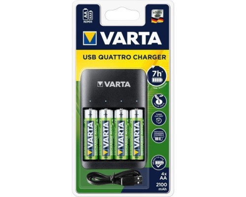 Зарядний пристрій для акумуляторів Varta Value USB Quattro Charger + 4шт. AA 2100 mAh (57652101451)