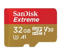 Карта пам'яті SanDisk 32GB microSD class 10 UHS-I U3 V30 A1 Extreme (SDSQXAF-032G-GN6MN)