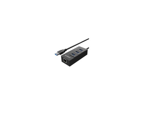 Концентратор Orico USB 3.0 3 port + RJ45 (HR01-U3-V1-BK-BP) (CA912742)