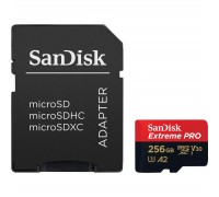 Карта пам'яті SanDisk 256 GB microSDXC UHS-I U3 Extreme Pro+SD Adapter (SDSQXCD-256G-GN6MA)