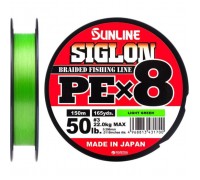 Шнур Sunline Siglon PE х8 150m 3.0/0.296mm 50lb/22.0kg Light Green (1658.09.71)