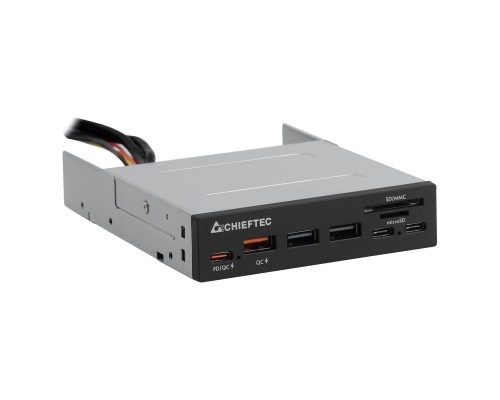 Зчитувач флеш-карт Chieftec 3.5″ 2xUSB3.2/2xType-C/1xPD3.0/1xQC3.0 USB (CRD-908H)