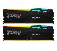 Модуль пам'яті для комп'ютера DDR5 64GB (2x32GB) 5600 MHz Beast RGB Kingston Fury (ex.HyperX) (KF556C36BBEAK2-64)
