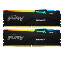 Модуль пам'яті для комп'ютера DDR5 64GB (2x32GB) 5600 MHz Beast RGB Kingston Fury (ex.HyperX) (KF556C36BBEAK2-64)