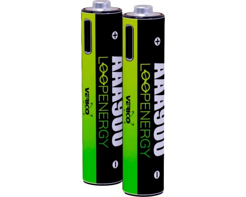 Акумулятор Verico AAA USB Type-C 600mAh 1.5V Li-ion * 2 (LoopEnergy) (1UDBT-A2WEB2-NN)