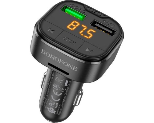 FM модулятор BOROFONE BC43 Flash 2 x USB Black (BC43B)