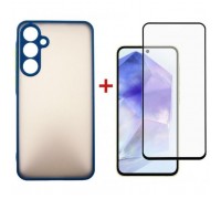 Чохол до мобільного телефона Dengos Samsung Galaxy A55 5G + Glass Blue (DG-KM-93)