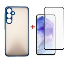Чохол до мобільного телефона Dengos Samsung Galaxy A55 5G + Glass Blue (DG-KM-93)