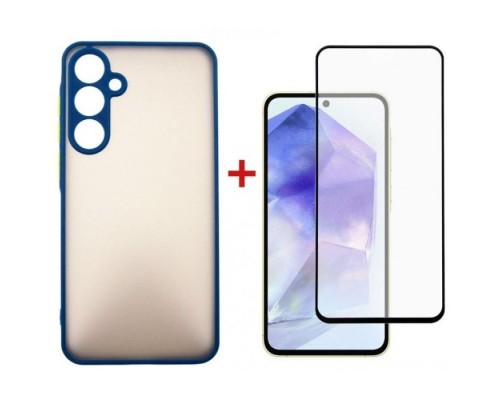 Чохол до мобільного телефона Dengos Samsung Galaxy A55 5G + Glass Blue (DG-KM-93)