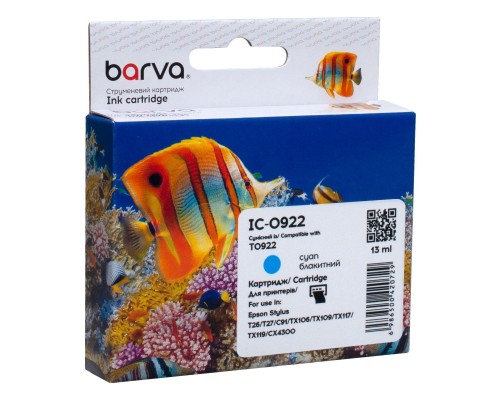 Картридж Barva Epson T0922/T1082 (C13T10824A10) 500ст, cyan (IC-0922)